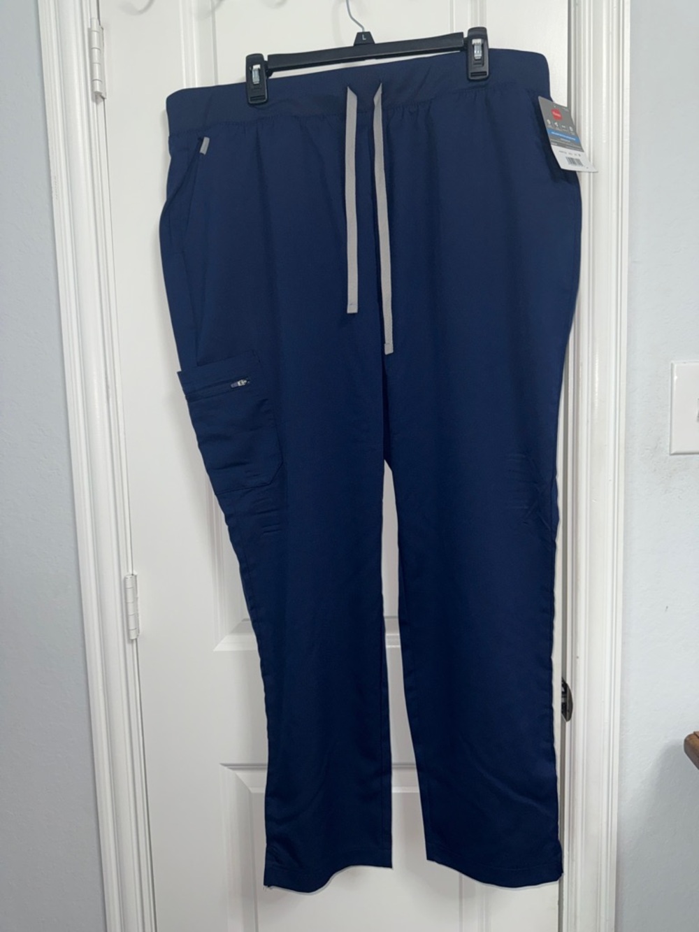 Hanes Men's Navy Jogger Pants with Gray Drawstring